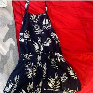 NACY BLUE leaf romper